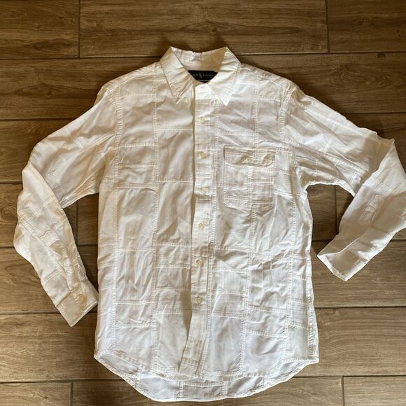 Vintage RALPH LAUREN Custom Fit Long Sleeve Button Up Embroidered Geometric - Picture 1 of 9